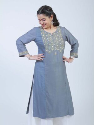Jaalibari Hand Embroidered Kurta Buy Urmul Desert Crafts