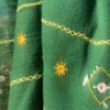 Mirror and fish Hand Embroidered green woollen stoles Buy Urmul Desert Crafts