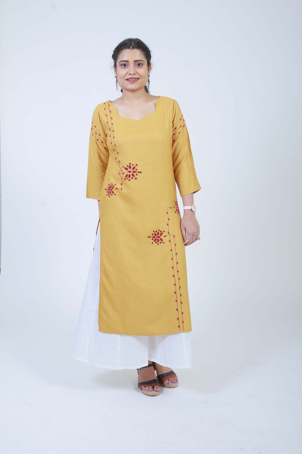 Barkat Ochre Hand Embroidered Kurta Buy Urmul Desert Crafts Barkat Ochre Hand Embroidered Kurta Buy Urmul Desert Crafts