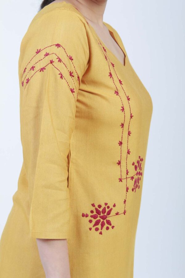 Barkat Ochre Hand Embroidered Kurta Buy Urmul Desert Crafts