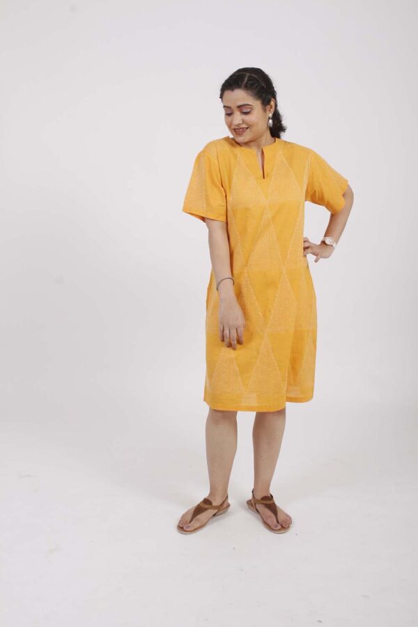 Ember Hand Embroidered slub dress Buy Urmul Desert Crafts