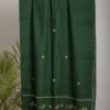 Mirror and fish Hand Embroidered green woollen stoles Buy Urmul Desert Crafts
