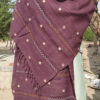 Mirror and datiya Hand Embroidered wine woollen stoles Buy Urmul Desert Crafts