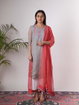 Dhara Hand Embroidered kurta Buy Urmul Desert Crafts