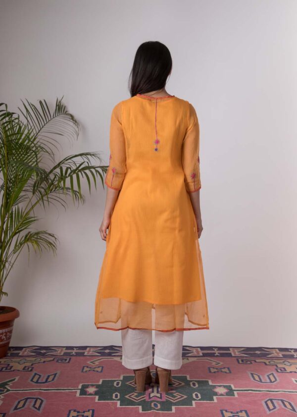 Aaesha Hand Embroidered Yellow kotta doriya kurta Buy Urmul Desert Crafts