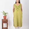 Zohra Handblock printed and Embroidered Green kurta. (2pc kurta and pant) Buy Urmul Desert Crafts