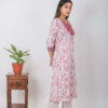 Gulbarh Handblock printed and Embroidered white kurta. (3pc kurta,pant and Dupatta) Buy Urmul Desert Crafts
