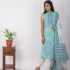 Gulmohar Handblock printed and Embroidered Floral kurta. (3pc kurta,pant and dupatta) Buy Urmul Desert Crafts