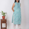Gulmohar Handblock printed and Embroidered Floral kurta. (3pc kurta,pant and dupatta) Buy Urmul Desert Crafts