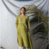 Mumtaz Handblock printed and Embroidered Green kurta. (3pc kurta,pant and dupatta) Buy Urmul Desert Crafts