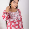 Nadira Handblock printed and Embroidered Red kurta. (2pc kurta and pant) Buy Urmul Desert Crafts