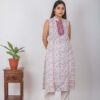 Bale Handblock printed and Embroidered white kurti Buy Urmul Desert Crafts