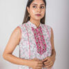 Bale Handblock printed and Embroidered white kurti Buy Urmul Desert Crafts