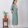 Gauhar Handblock printed and Embroidered floral white kurta. (3pc Kurta, Pant and Dupatta ) Buy Urmul Desert Crafts