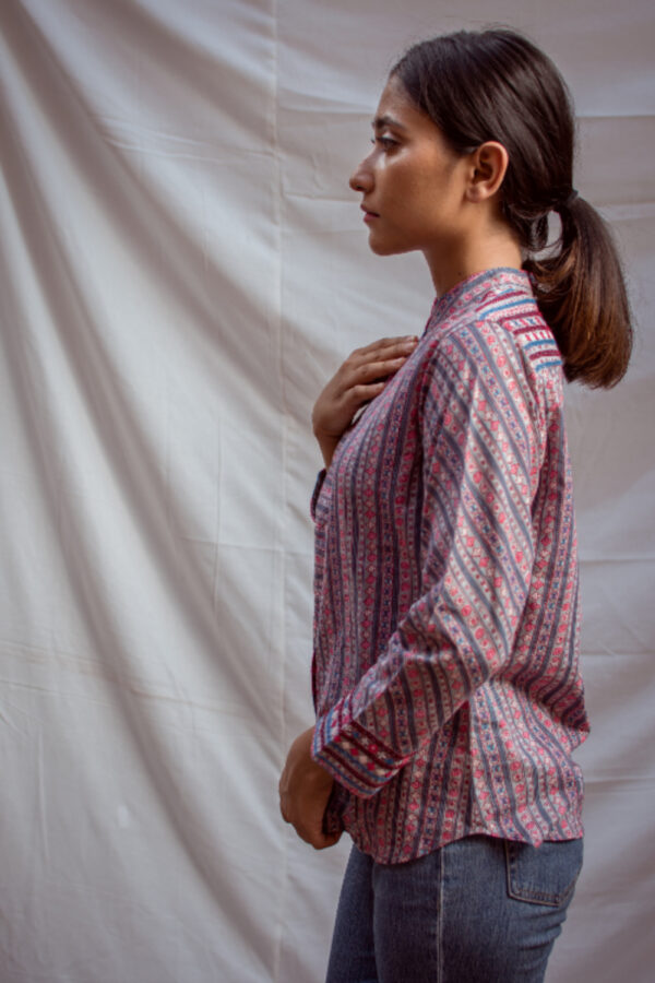 Laila Handblock printed and Embroidered shirt Buy Urmul Desert Crafts