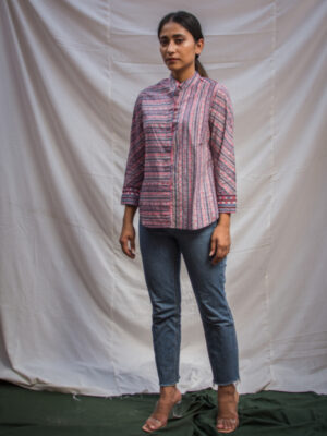 Laila Handblock printed and Embroidered shirt Buy Urmul Desert Crafts