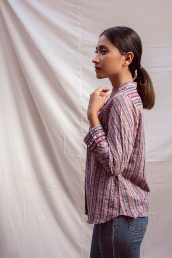 Laila Handblock printed and Embroidered shirt Buy Urmul Desert Crafts