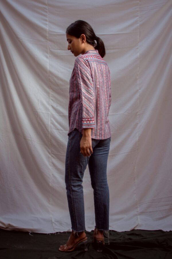 Laila Handblock printed and Embroidered shirt Buy Urmul Desert Crafts