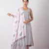 Parijat Handblock printed and Embroidered white kurti.(3pc kurta pant and Dupatta) Buy Urmul Desert Crafts