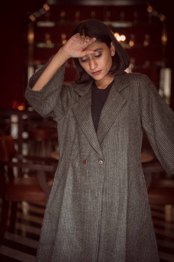 Ayla wool long jacket Buy Urmul Desert Crafts