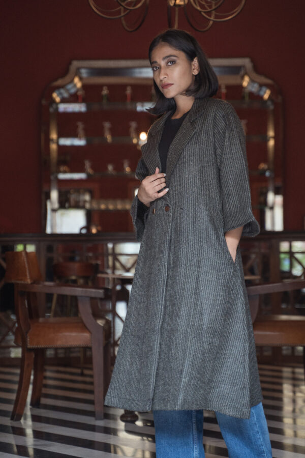 Ayla wool long jacket Buy Urmul Desert Crafts