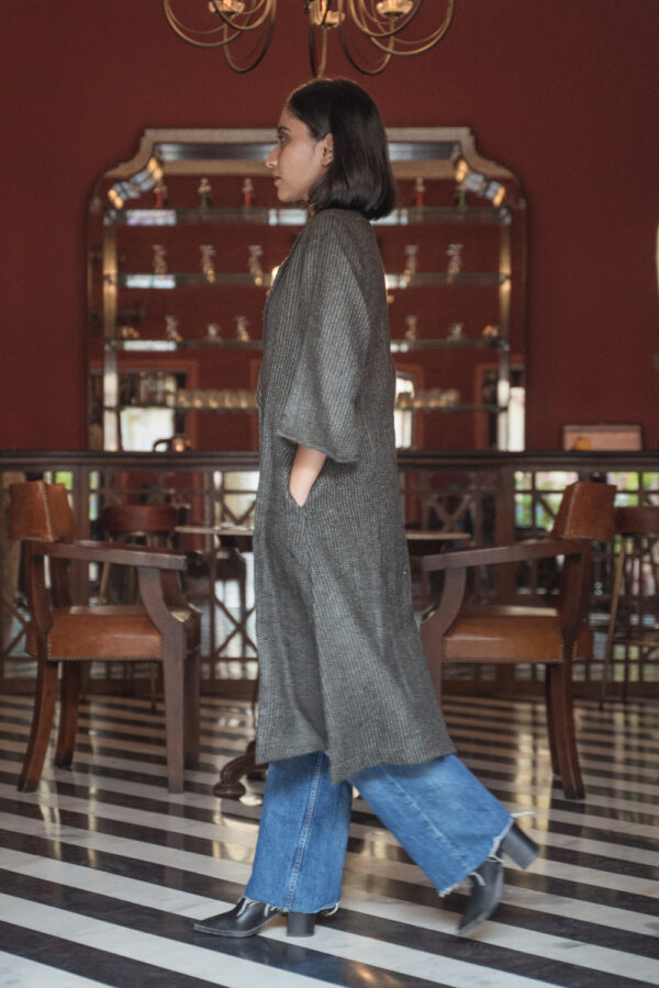 Ayla wool long jacket Buy Urmul Desert Crafts