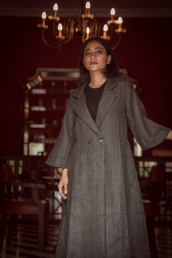 Ayla wool long jacket Buy Urmul Desert Crafts