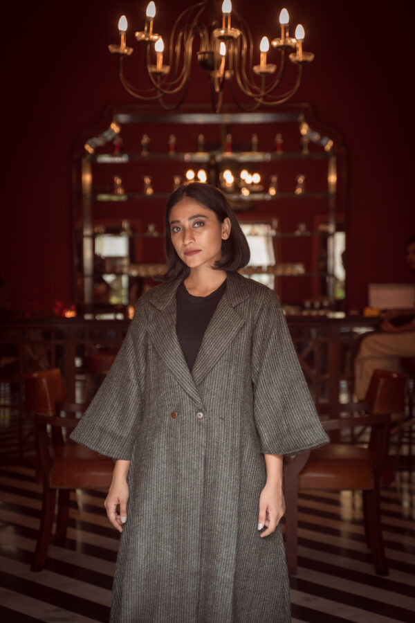 Ayla wool long jacket Buy Urmul Desert Crafts