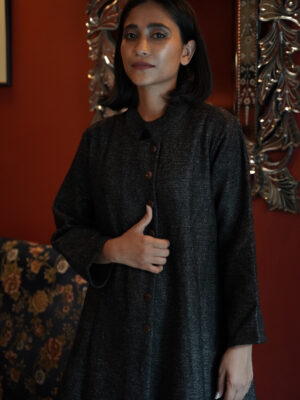 Hamish wool long jacket Buy Urmul Desert Crafts