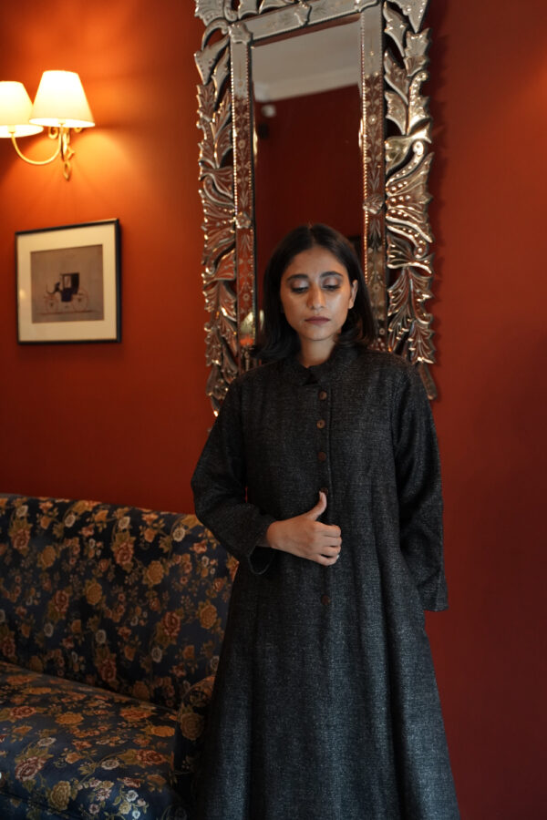 Hamish wool long jacket Buy Urmul Desert Crafts