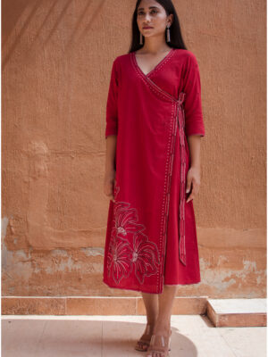 Hoor Laal Ishq Cotton Kurti.(2pc kurta and pant set ) Buy Urmul Desert Crafts