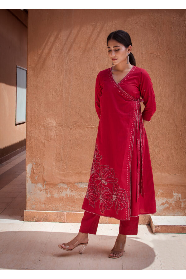 Hoor Laal Ishq Cotton Kurti.(2pc kurta and pant set ) Buy Urmul Desert Crafts