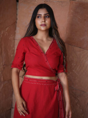 Madno Laal Ishq Cotton skirt with top (2pc skirt and top) Buy Urmul Desert Crafts