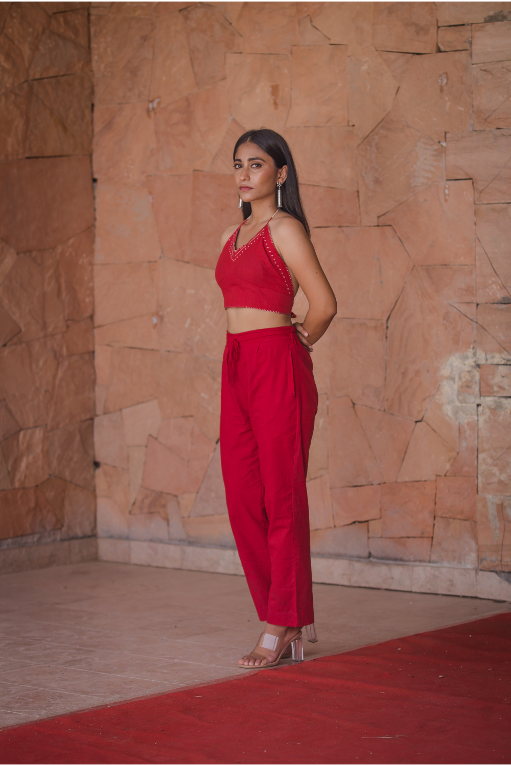 Piharavaa Laal ishq Cotton halter blouse Buy Urmul Desert Crafts Piharavaa Laal ishq Cotton halter blouse Buy Urmul Desert Crafts