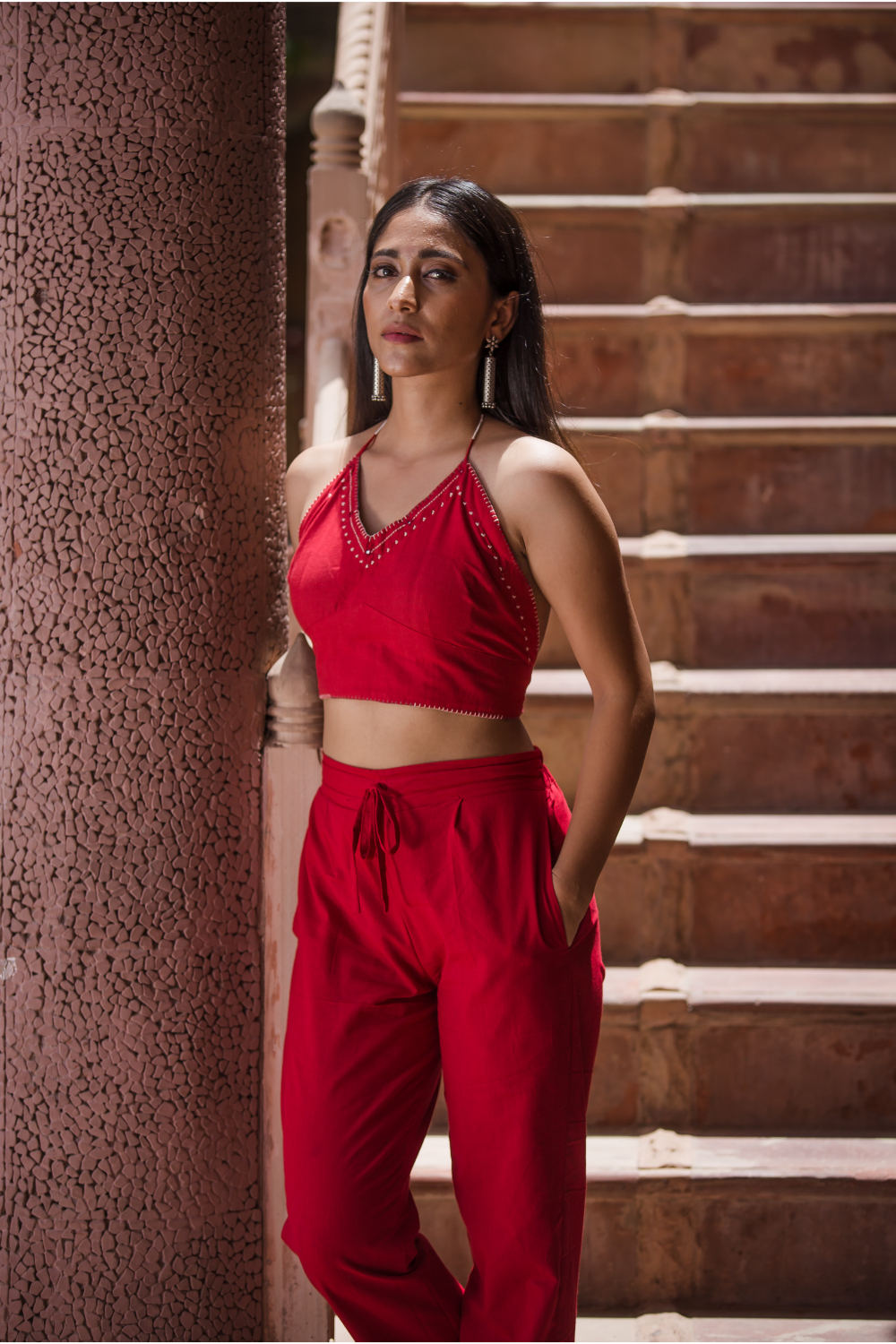 Piharavaa Laal ishq Cotton halter blouse Buy Urmul Desert Crafts Piharavaa Laal ishq Cotton halter blouse Buy Urmul Desert Crafts
