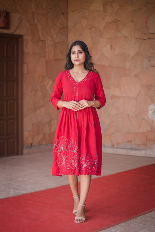 Sanaa Laal ishq Cotton dress Buy Urmul Desert Crafts