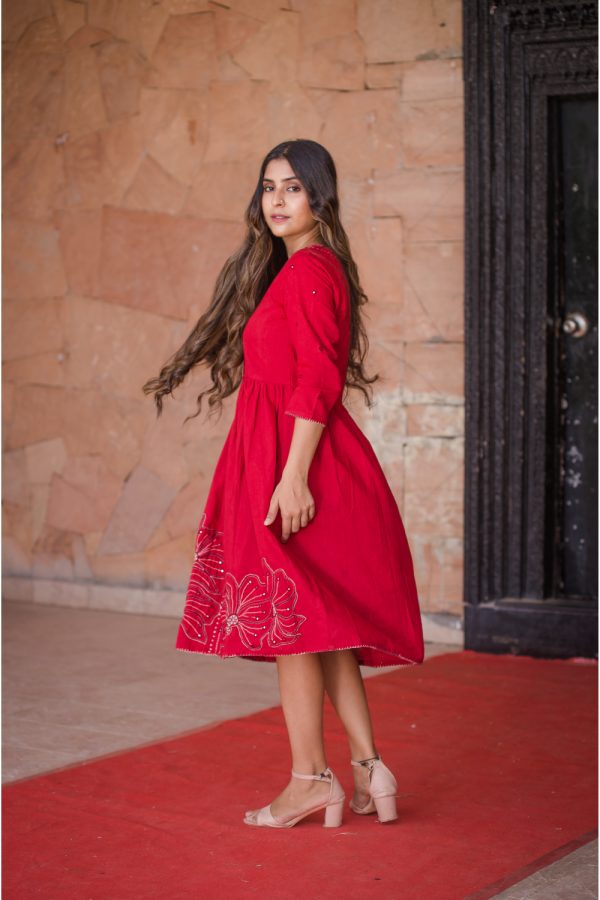 Sanaa Laal ishq Cotton dress Buy Urmul Desert Crafts