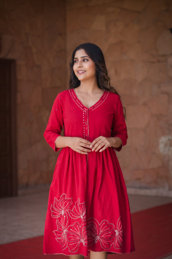 Sanaa Laal ishq Cotton dress Buy Urmul Desert Crafts