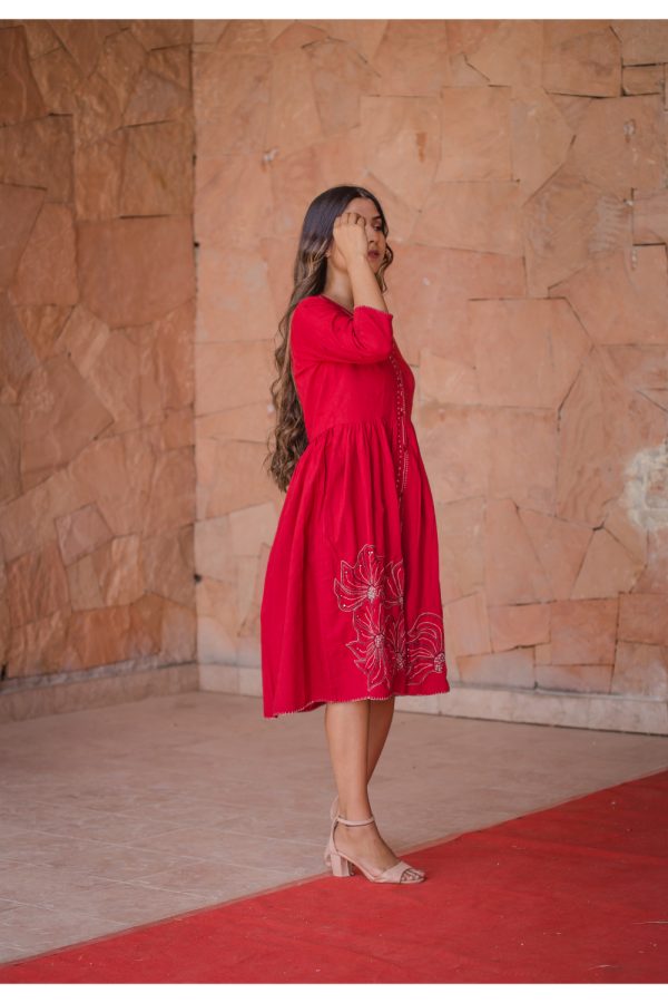 Sanaa Laal ishq Cotton dress Buy Urmul Desert Crafts