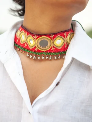 Mani hand embroidered neck choker Buy Urmul Desert Crafts