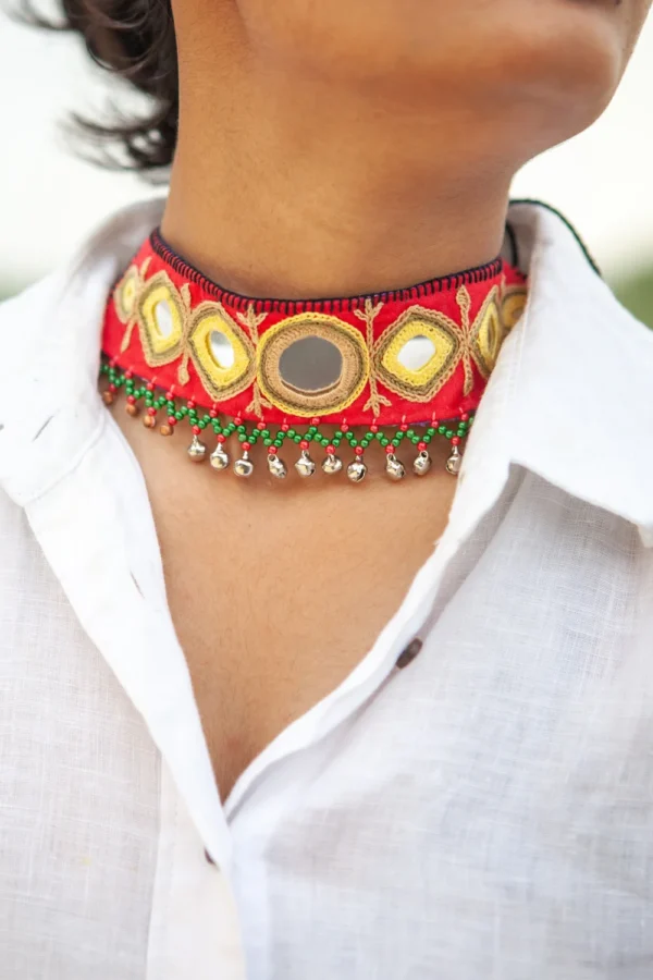 Mani hand embroidered neck choker Buy Urmul Desert Crafts