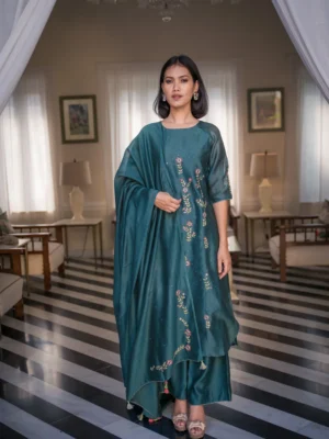 Aster Solasta Chanderi kurta set Buy Urmul Desert Crafts