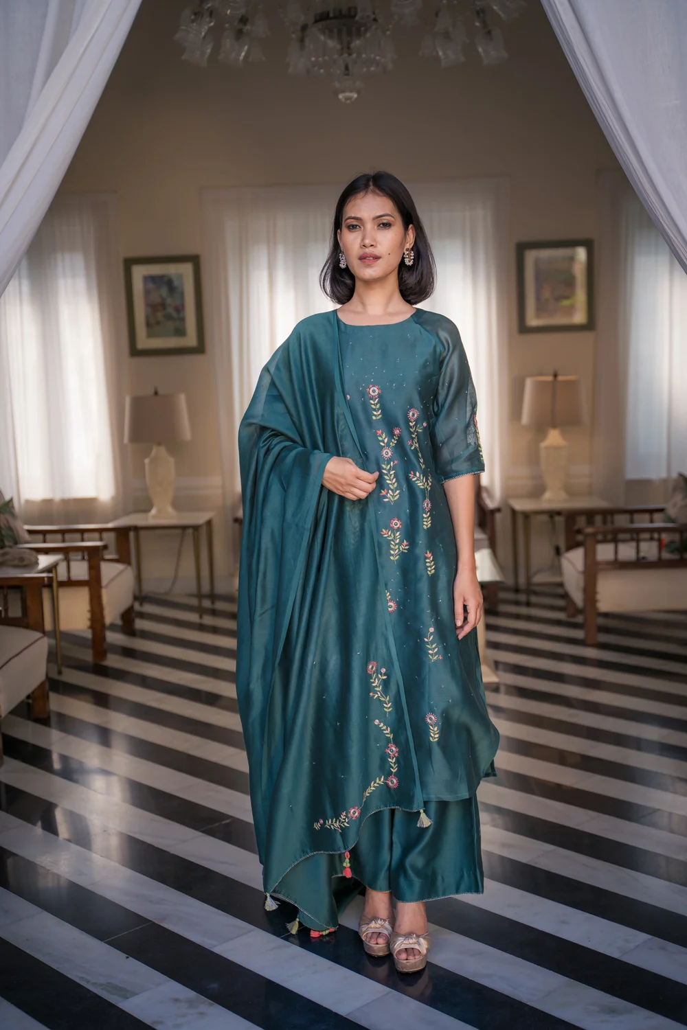 Aster Solasta Chanderi kurta set Buy Urmul Desert Crafts Aster Solasta Chanderi kurta set Buy Urmul Desert Crafts