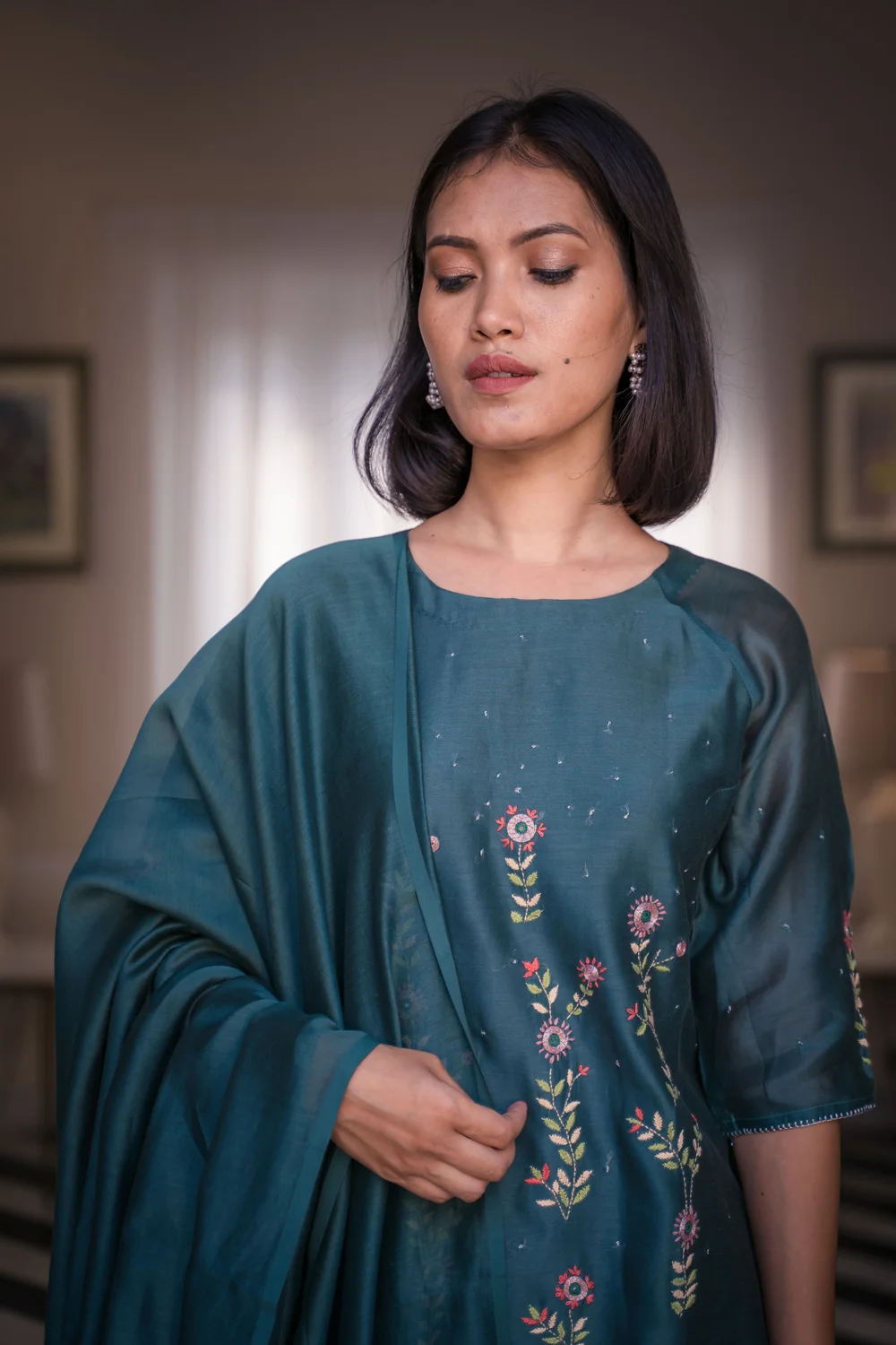 Aster Solasta Chanderi kurta set Buy Urmul Desert Crafts Aster Solasta Chanderi kurta set Buy Urmul Desert Crafts