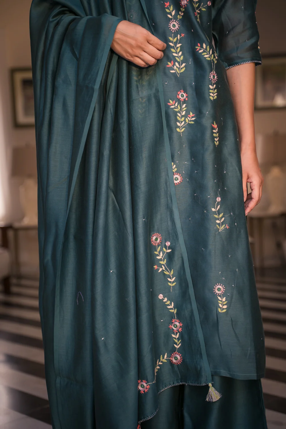 Aster Solasta Chanderi kurta set Buy Urmul Desert Crafts Aster Solasta Chanderi kurta set Buy Urmul Desert Crafts