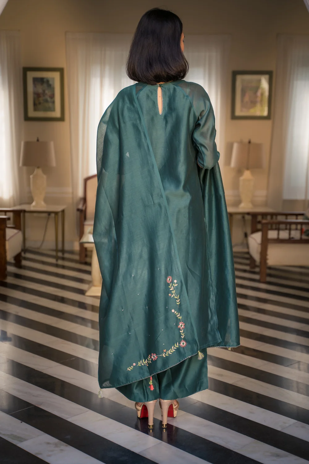 Aster Solasta Chanderi kurta set Buy Urmul Desert Crafts Aster Solasta Chanderi kurta set Buy Urmul Desert Crafts