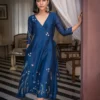 Valeria Solasta Chanderi wrap dress Buy Urmul Desert Crafts
