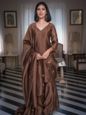 Pine Solasta chanderi kurta set Buy Urmul Desert Crafts