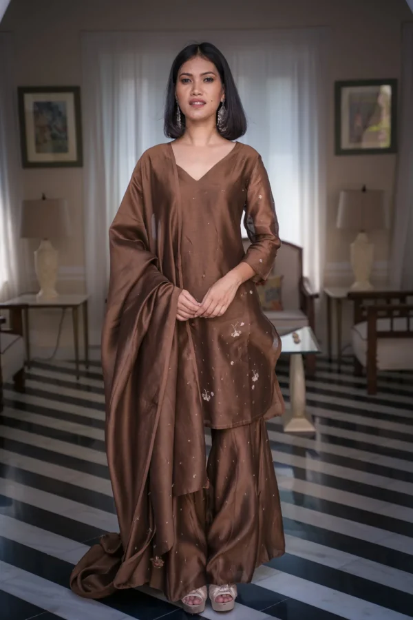 Pine Solasta chanderi kurta set Buy Urmul Desert Crafts