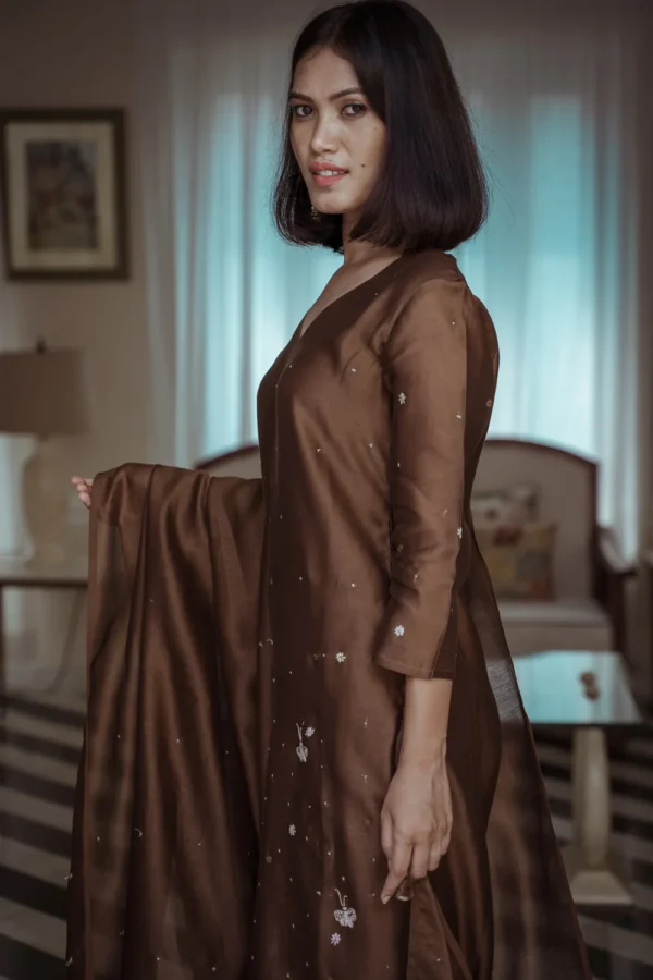Pine Solasta chanderi kurta set Buy Urmul Desert Crafts